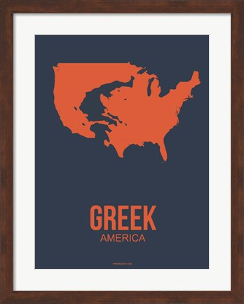 Framed Greek America 3 Print