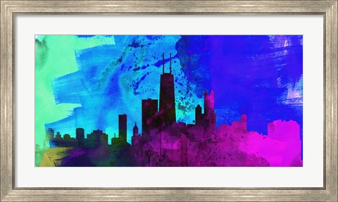 Framed Chicago City Skyline Print