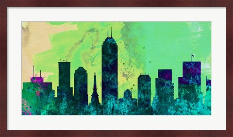 Framed Indianapolis City Skyline Print
