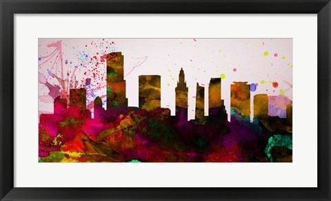 Framed Miami City Skyline Print