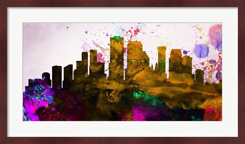 Framed New Orleans City Skyline Print