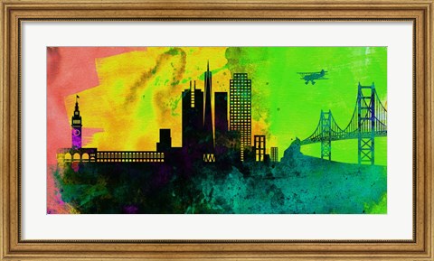 Framed San Francisco City Skyline Print