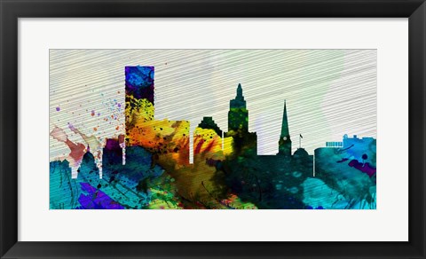 Framed Providence City Skyline Print