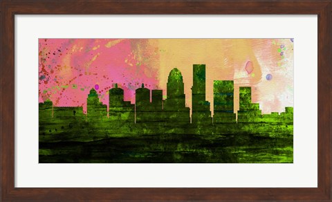 Framed Louisville City Skyline Print