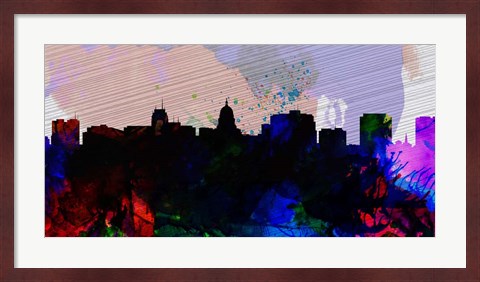 Framed Madison City Skyline Print