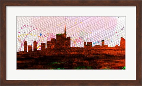 Framed Milan City Skyline Print