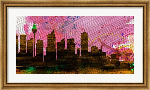 Framed Sydney City Skyline Print
