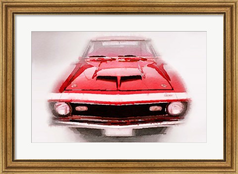 Framed 1968 Chevy Camaro Front End Print