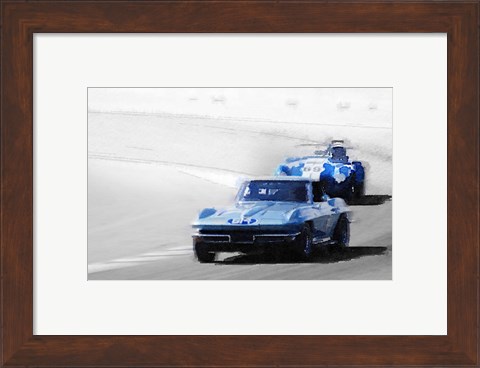 Framed Corvette and AC Cobra Shelby Print
