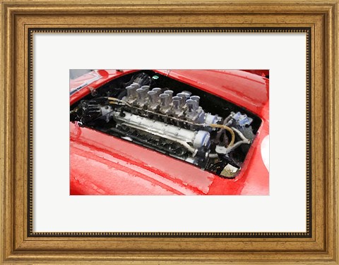 Framed Ferrari 250 GTO Engine Print