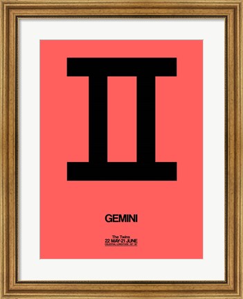 Framed Gemini Zodiac Sign Black Print
