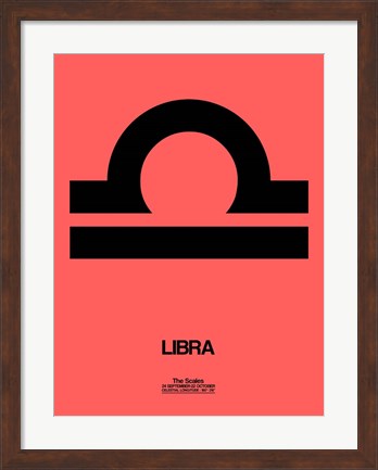 Framed Libra Zodiac Sign Black Print