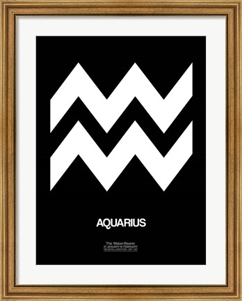 Framed Aquarius Zodiac Sign White Print