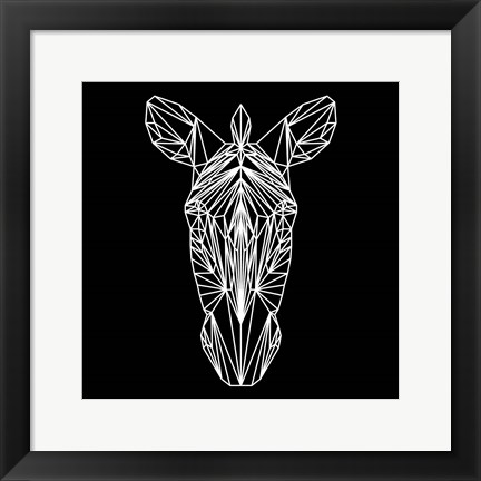 Framed Zebra on Black Print