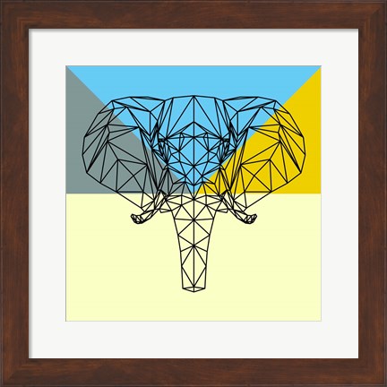 Framed Party Elephant Polygon Print