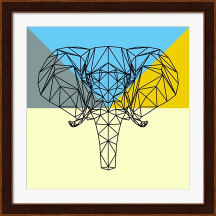 Framed Party Elephant Polygon Print