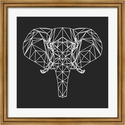 Framed Elephant Polygon Print