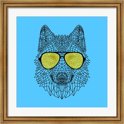 Framed Woolf in Yellow Glasses Print