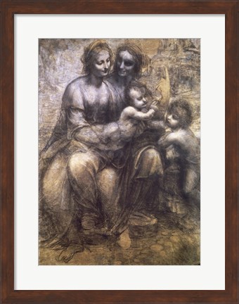 Framed Virgin and Child with St. Anne and Infant St. John the Baptist Print