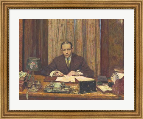 Framed Lucien Rosengart at his Desk 1930 Print