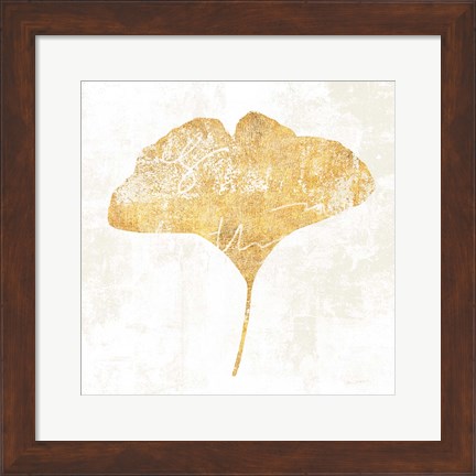 Framed Bronzed Leaf III Print
