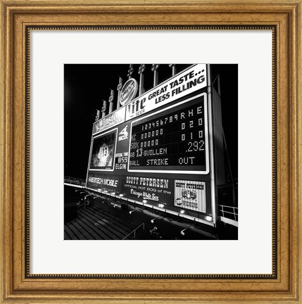 Framed Scoreboard at U.S. Cellular Field, Chicago, Cook County, Illinois Print