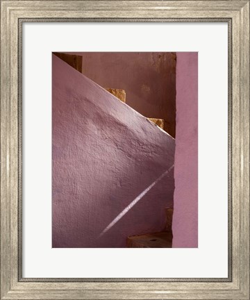 Framed Pink Painted Stairway near Ouarzazate, Morocco Print