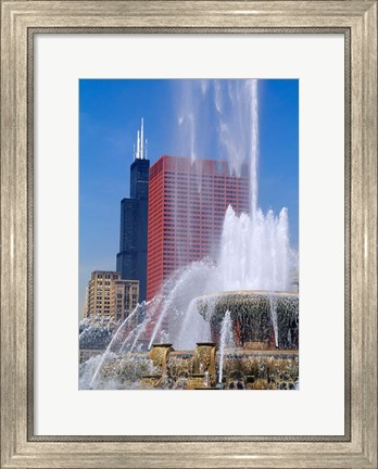 Framed Buckingham Fountain, Chicago, Illinois Print