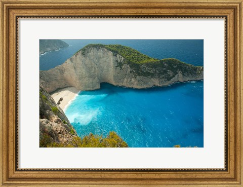 Framed Shipwreck Bay, Zakynthos, Ionian Islands, Greece Print