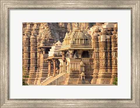 Framed Khajuraho temple, Chhatarpur District, Madhya Pradesh, India Print