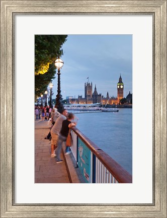 Framed Big Ben and Houses of Parliament, City of Westminster, London, England Print