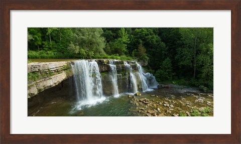 Framed Ludlowville Falls on Salmon Creek, Finger Lakes, New York State Print
