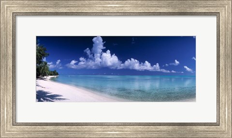 Framed Matira Beach, Bora Bora Polynesia Print