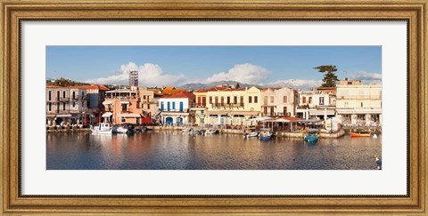 Framed Venetian Harbour, Rethymno, Crete, Greece Print