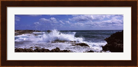 Framed Coastal Waves, Cozumel, Mexico Print