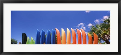 Framed Kayaks off the Gulf of Mexico, Florida Print
