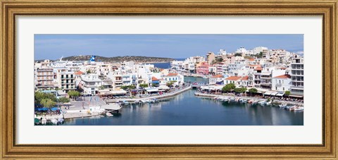 Framed Voulismeni Lake, Agios Nikolaos, Lasithi, Crete, Greece Print