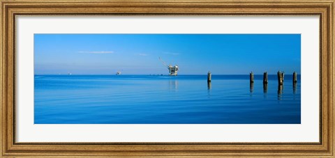 Framed Oil Rig in the Gulf Shores, Baldwin County, Alabama Print