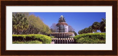 Framed Pineapple fountain in a park, Waterfront Park, Charleston, South Carolina, USA Print