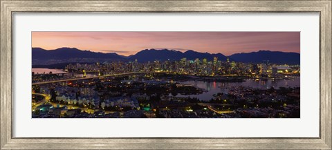 Framed Vancouver at Dusk, British Columbia, Canada Print