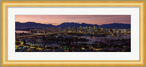 Framed Vancouver at Dusk, British Columbia, Canada Print