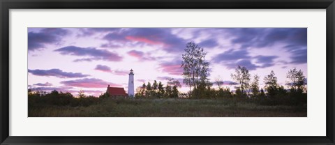 Framed Tawas Point Lighthouse, Lake Huron, Michigan Print