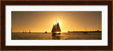 Framed Sailboat in Key West, Florida Print