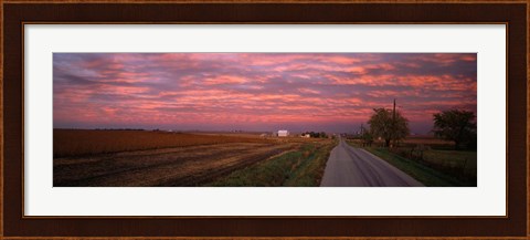 Framed Road in Illinois Print