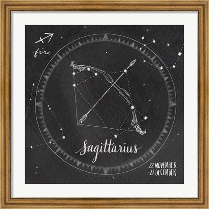 Framed Night Sky Sagittarius. Print