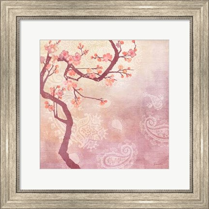 Framed Sweet Cherry Blossoms V Print