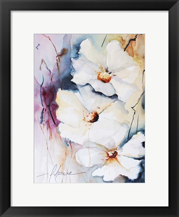 Framed Blooms Aquas I Print