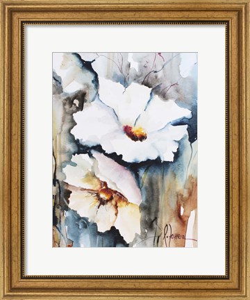 Framed Blooms Aquas II Print