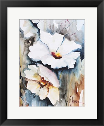 Framed Blooms Aquas II Print