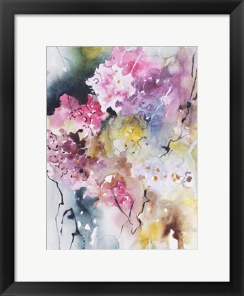 Framed Blooms Aquas III Print